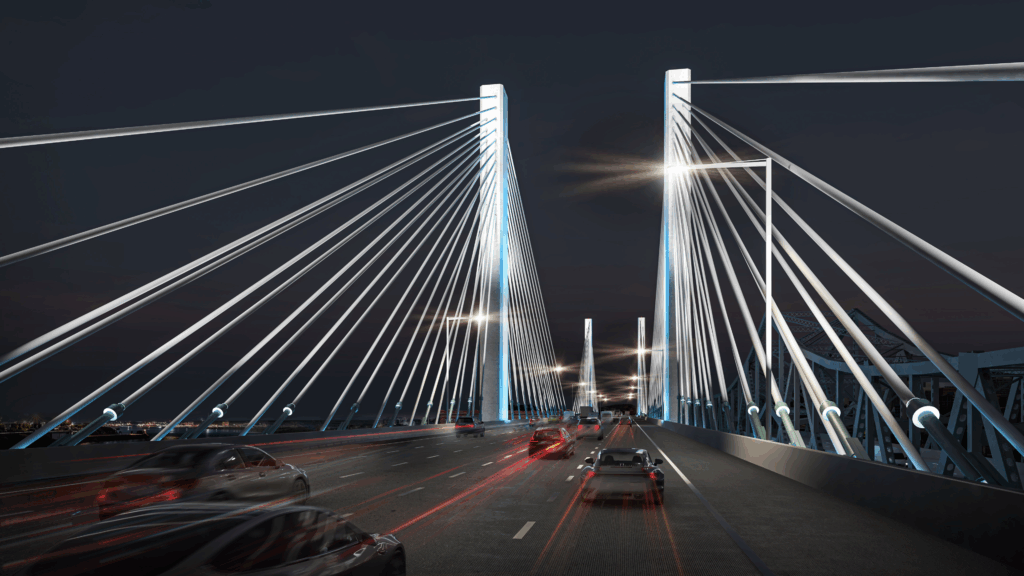 Brent Spence Bridge Suspension Rendering at Night