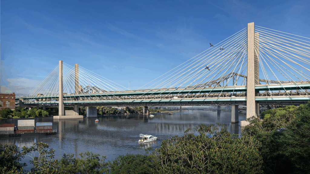 Brent Spence Bridge Suspension Rendering from Kentucky Shore