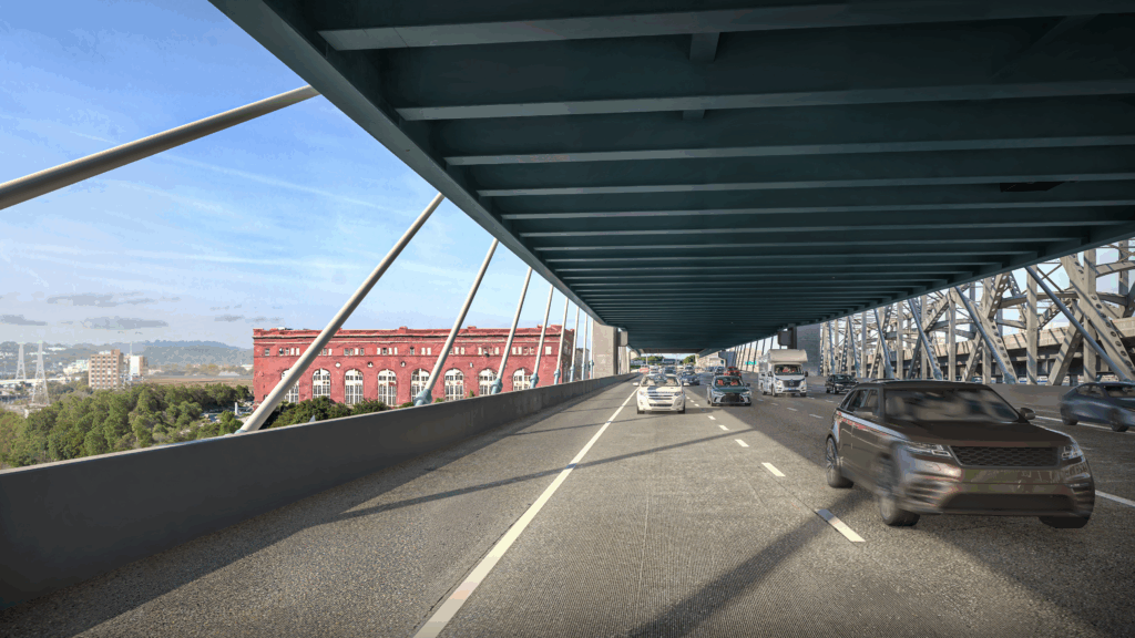 Brent Spence Bridge Suspension Rendering From Lower Deck
