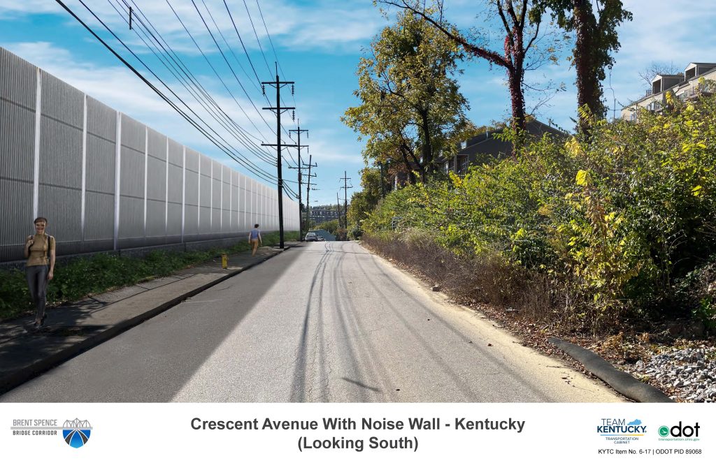 Crescent Avenue with Opaque Noise Wall
