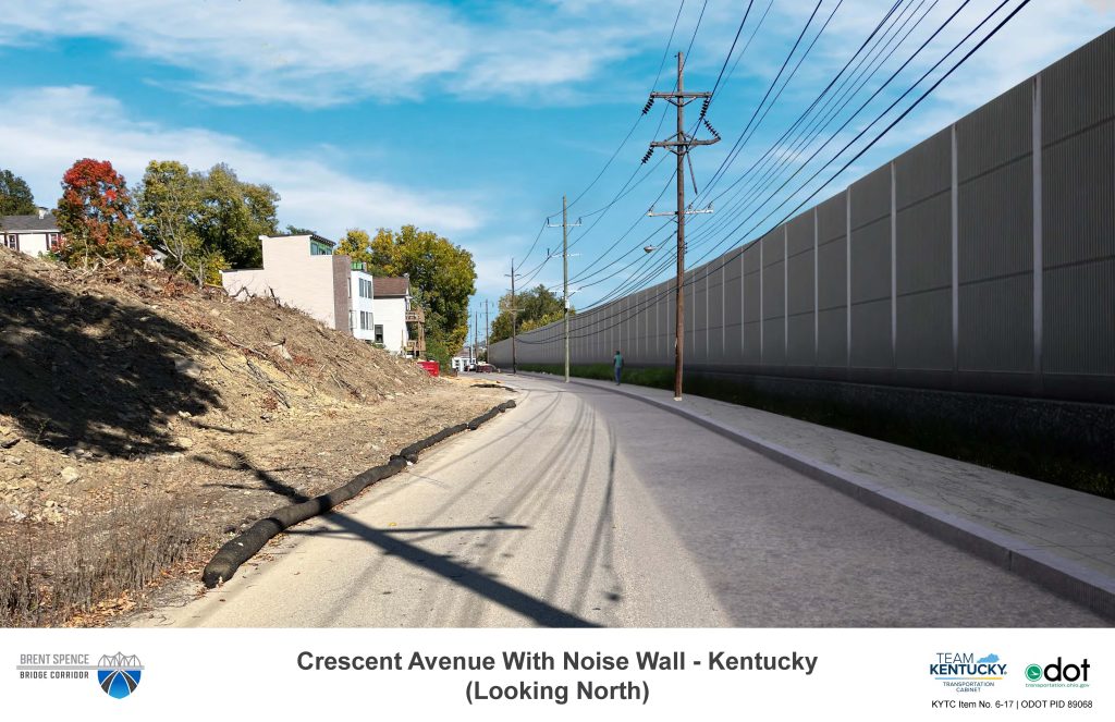 Crescent Avenue with Opaque Noise Wall