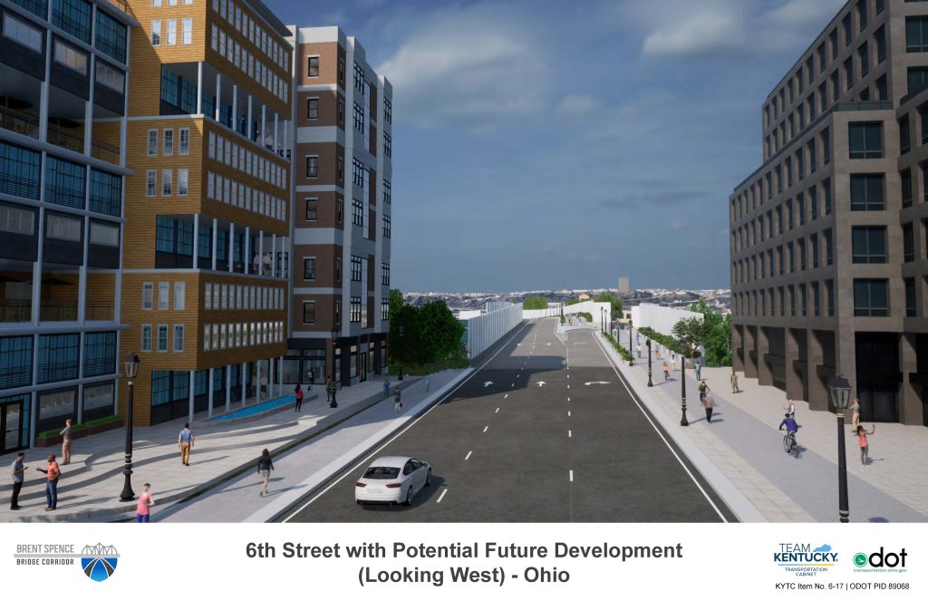 Sixth Street with Potential New Development, Looking West, Day View