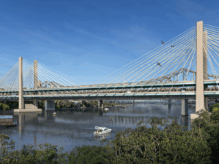 Brent Spence Bridge Suspension Rendering from Kentucky Shore