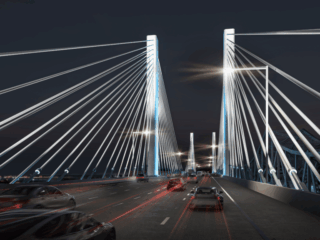 Brent Spence Bridge Suspension Rendering at Night